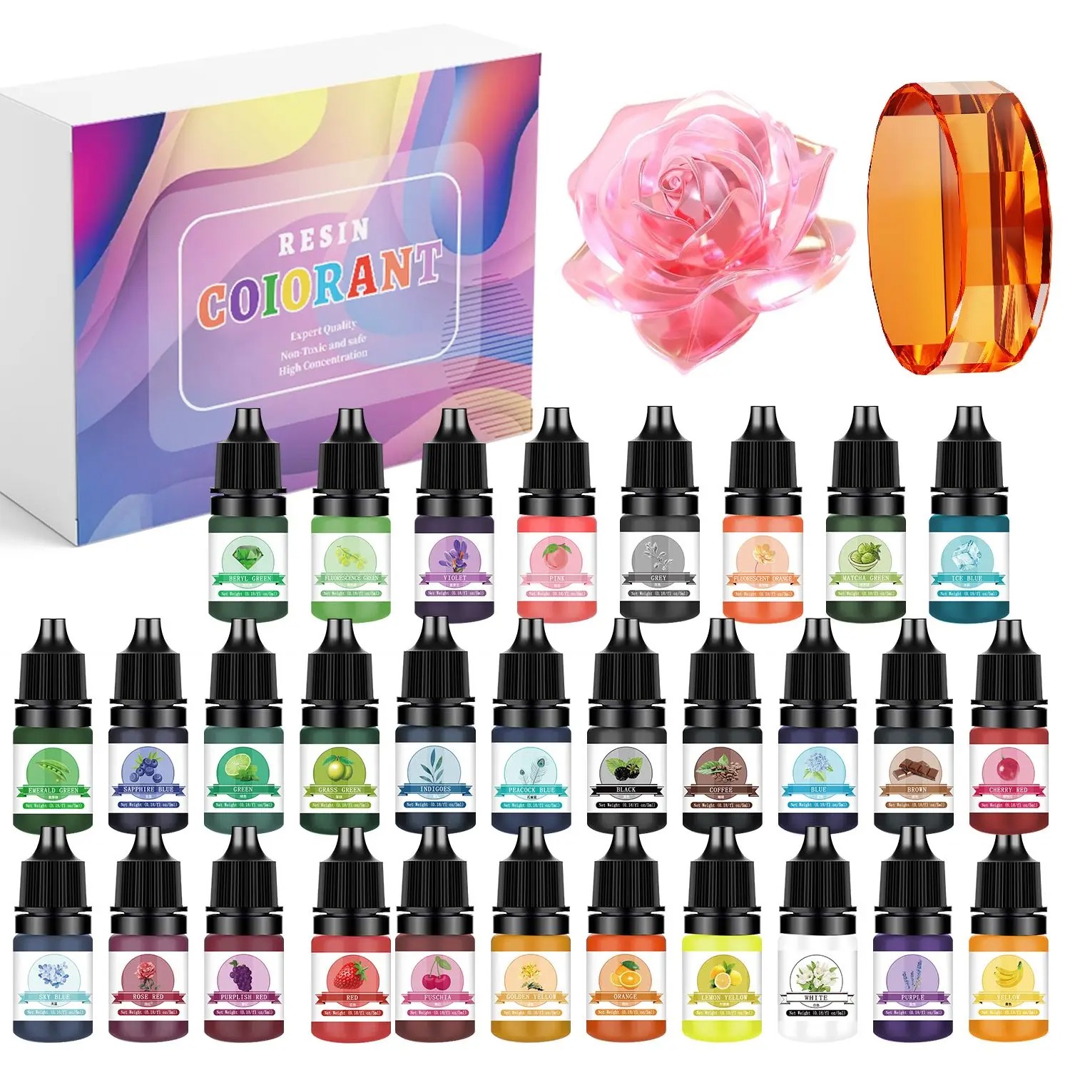Resin Jewelry Kit - 30 cores 5ml kits de pigmento