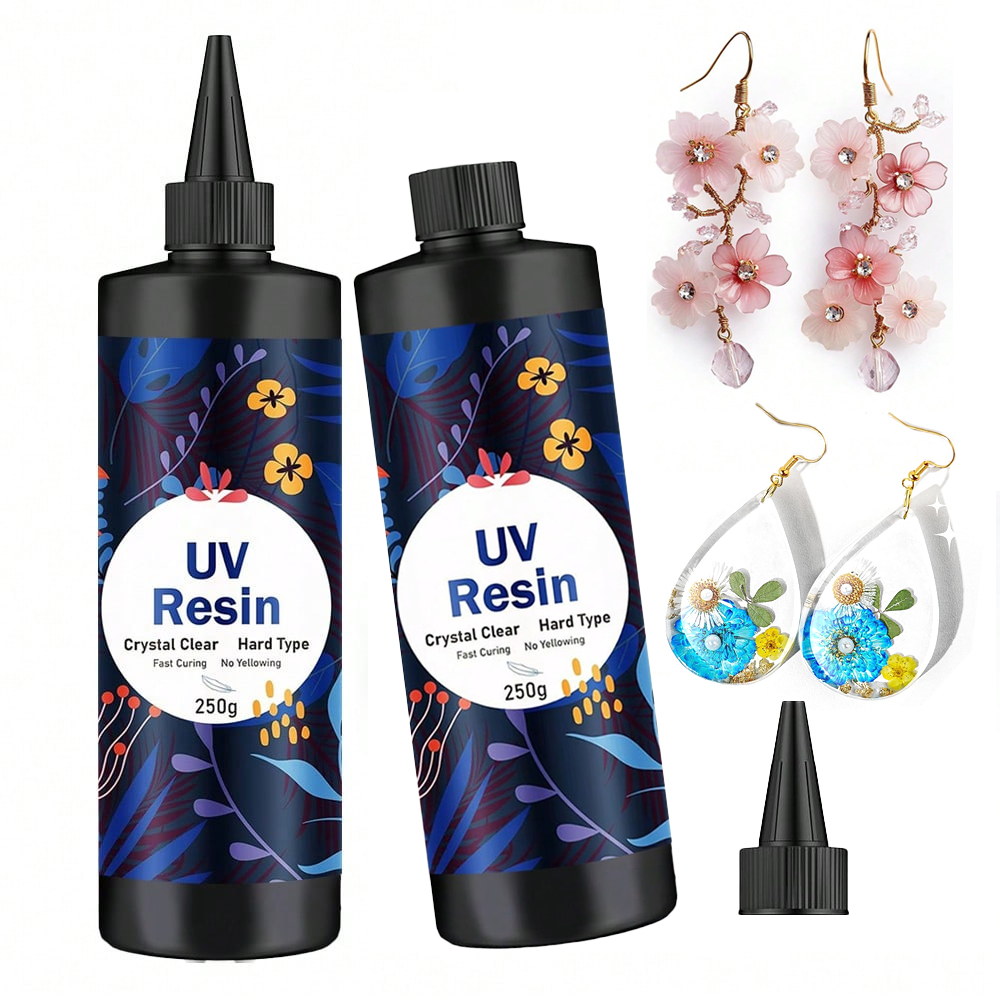 Resin Jewelry Kit - Resina UV Transparente Dura de 250g/500g,