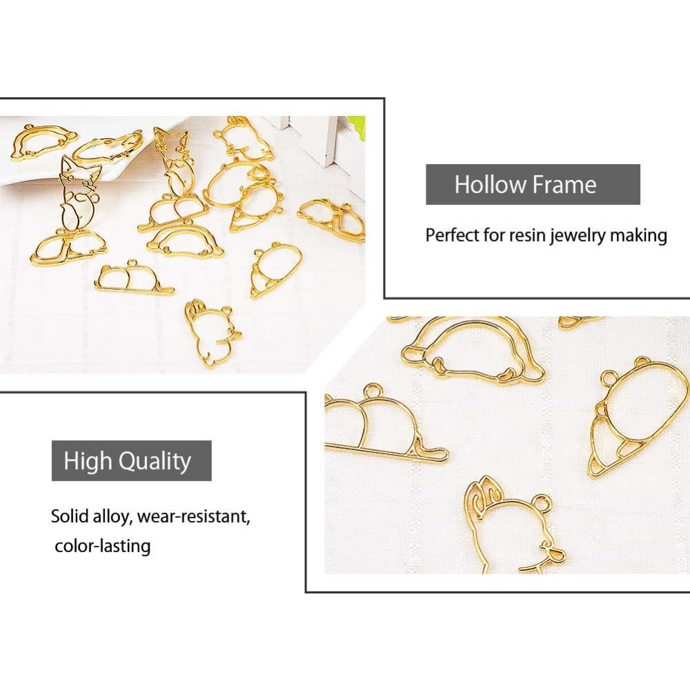 14 peças amuletos de moldura a - Resin Jewelry Kit avaliação e preço
